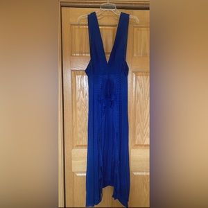 Topshop, maxi, blue, v neck dress, size 6